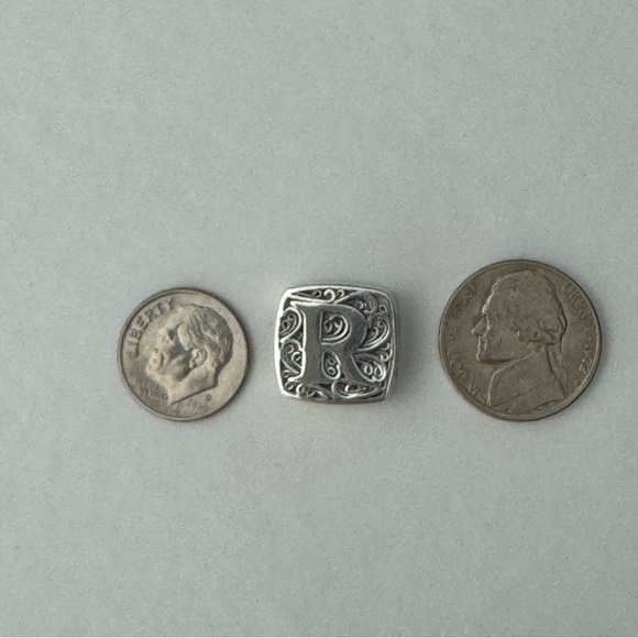 LORI BONN R Initial Sterling Silver Slide Charm For Bracelet “R is for Radiant” - Picture 9 of 10